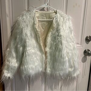 Women's White Faux Fur Jacket